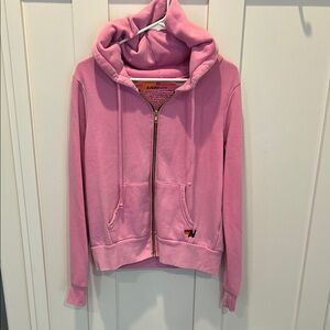 Aviator Nation Pink Zip-Up Jacket with Hood